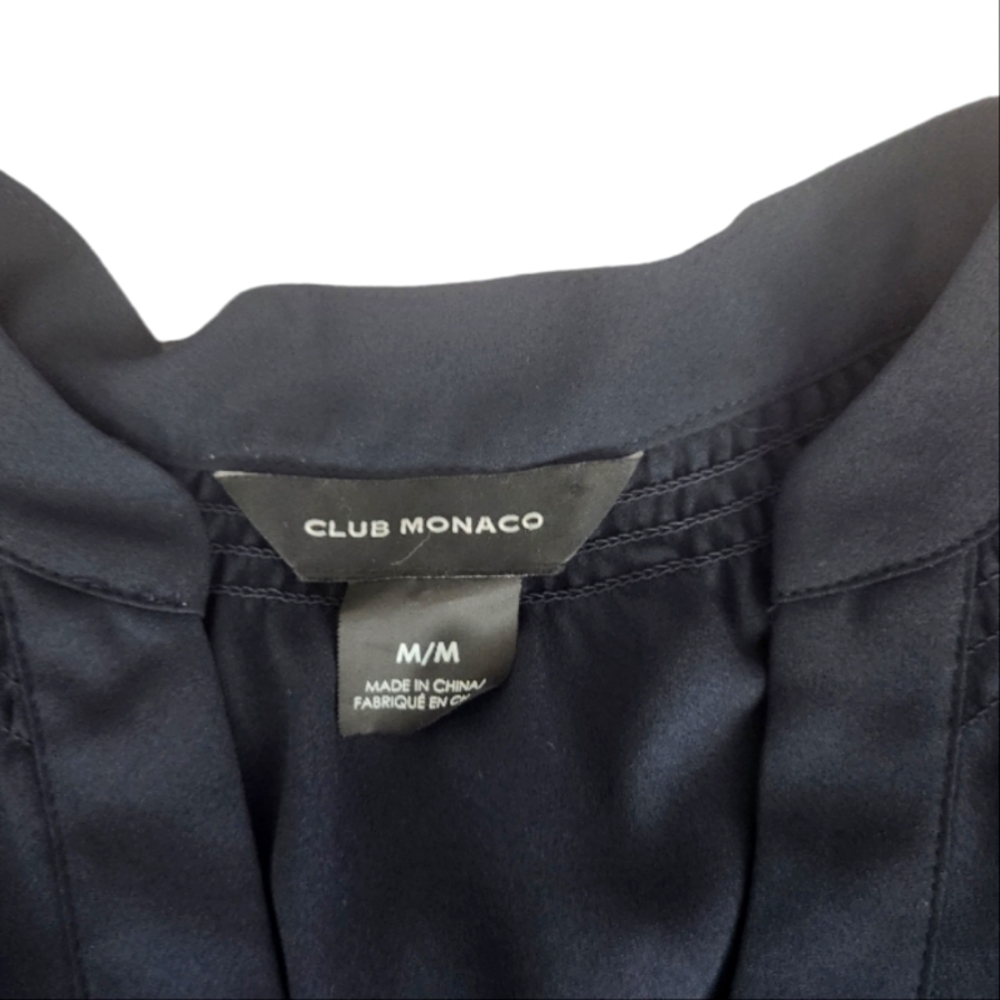 Club Monaco Navy Blue Lace Sleeve Blouse - Picture 13 of 14